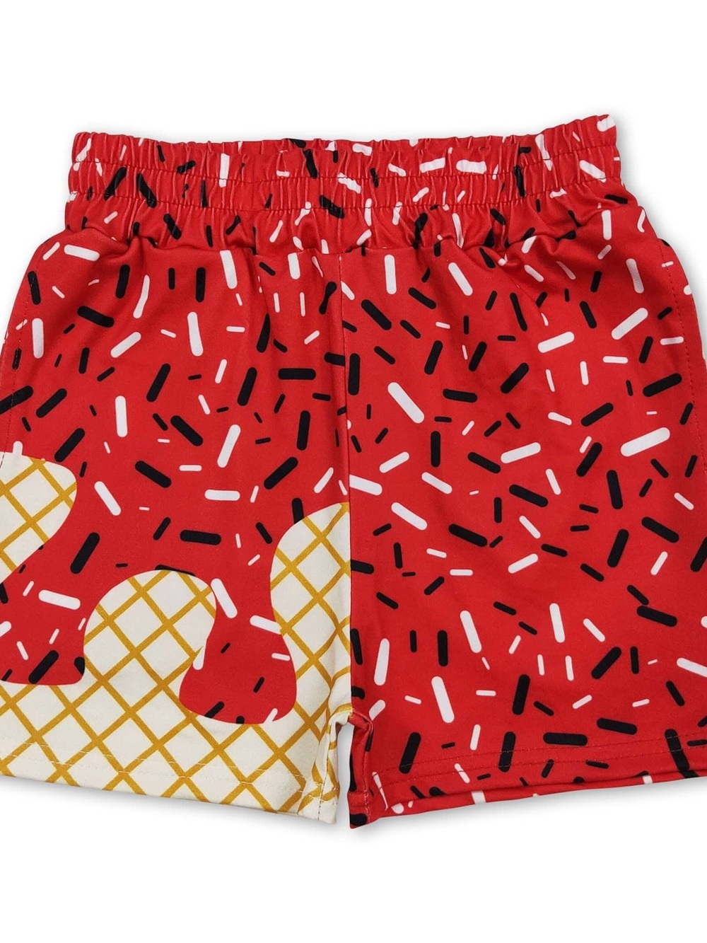 Kids Red Ice Cream Print Shorts